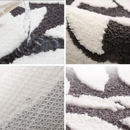 Zachte Antislip Badmat Met Bladpatroon En Microvezel Dik