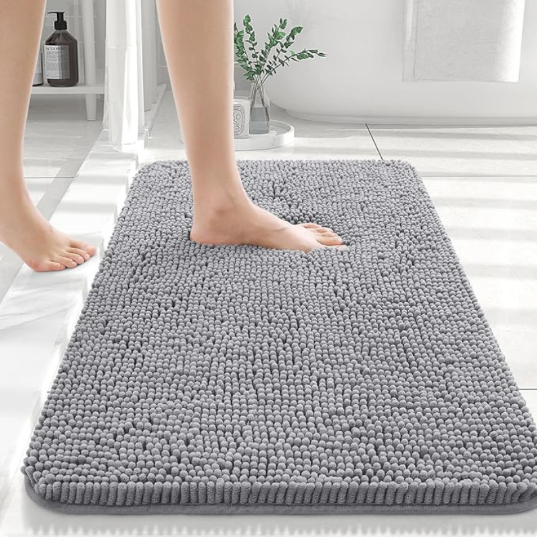 Zachte Badmat Met Antislip En Sneldrogende Badkamer Comfort Grijs