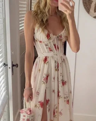 Luxe | Dames Zomerjurk – Bloemenprint, Maxi-lengte & Elegante Stijl