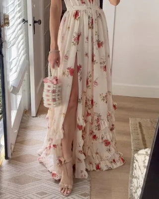 Luxe | Dames Zomerjurk – Bloemenprint, Maxi-lengte & Elegante Stijl