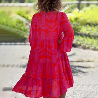 Silk | Dames Zomerjurk – Korte Mouwen & Klassieke Midi-lengte