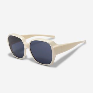 Manda | Zonnebril Beige - Clip-On Overzetzonnebril Gepolariseerd UV400 voor Brildragers / Pro Crema Pro