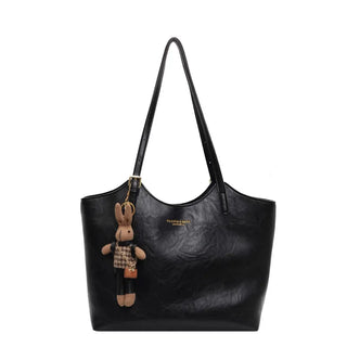 Veloura | Klassieke Shopper met Charm Zwart