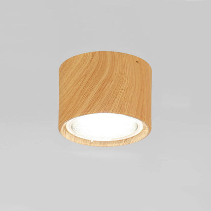 Zwarte LED Plafondlamp Verstelbare Plafonniere Vlakke Montage Houtnerf