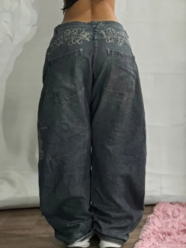 Heren Boyfriend Jeans Katoen Zwart