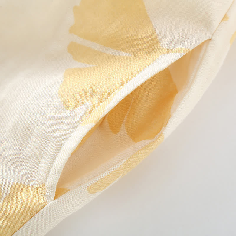 Ginkgo Blad Strik Katoenen Loungewear Set