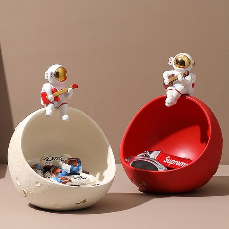 Astronaut Muziek Vliegtuig Opbergdoos van Hars – Uniek Decoratief Kunstobject voor Interieur en Cadeau