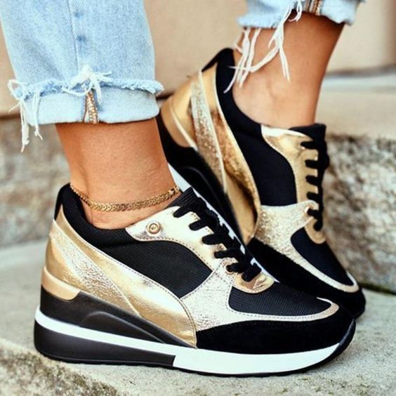 Air Sneakers Ultiem Comfort Met Stijl En Ondersteuning Zwart Goud