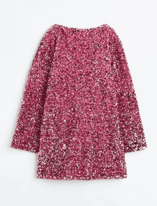 Chique Feest Glitter Jurk Met Levendig Patroon