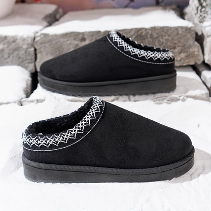 Dames Casual Winterlaarzen - Pluche, effen kleur en slip-on