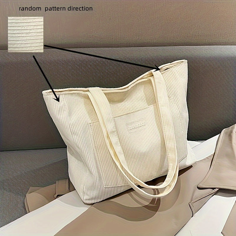 Dames Damentas Hoogwaardige Cordstof Vegan Leer Stijlvol Wit