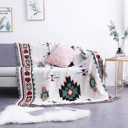 Bohemian Deken Collectie Met Multikleurige Franjes 2