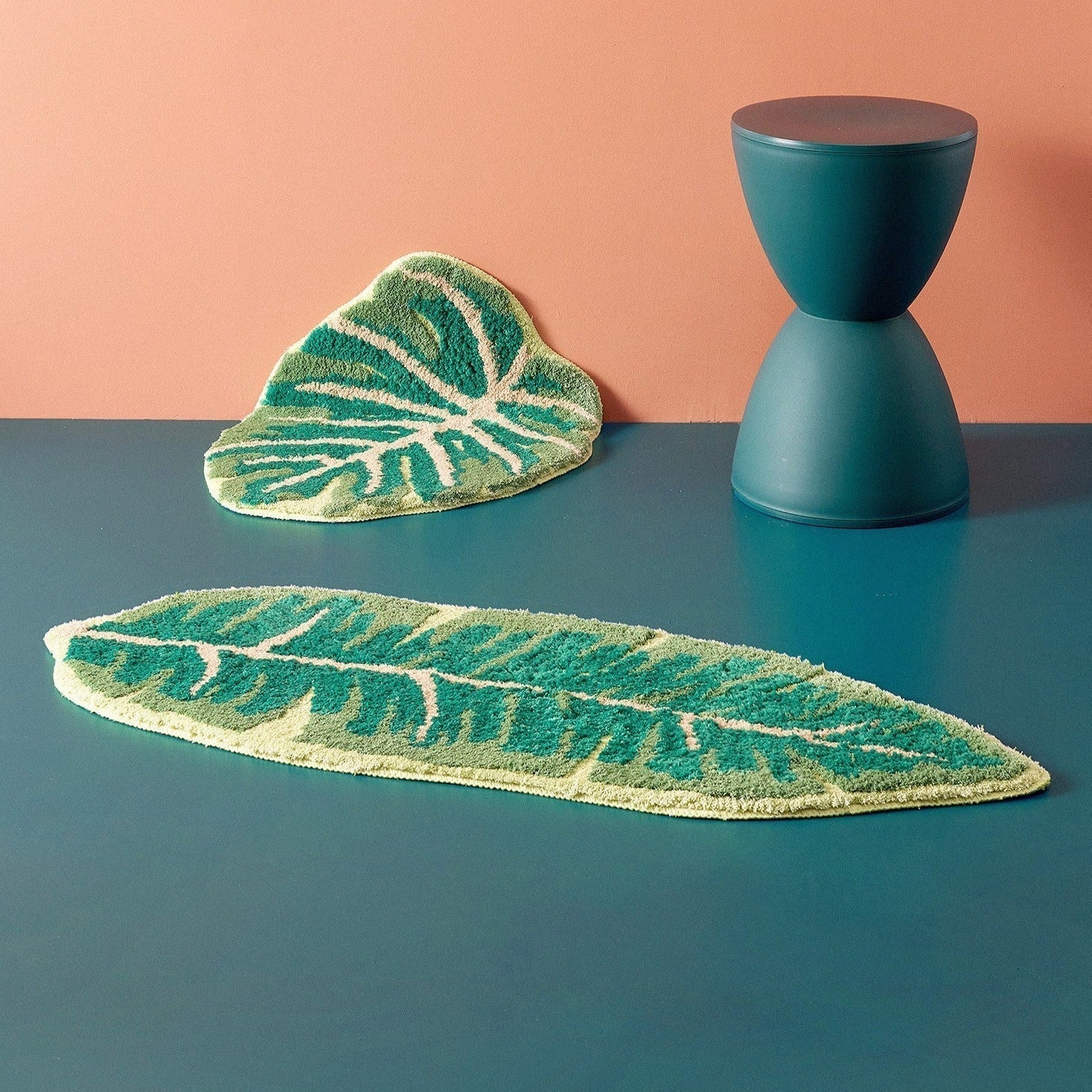 Vloerkleed met Monstera- en Bananenbladpatroon - Antislip en Ondersteunend voor Woonkamer en Badkamer, Onderhoudsvriendelijk