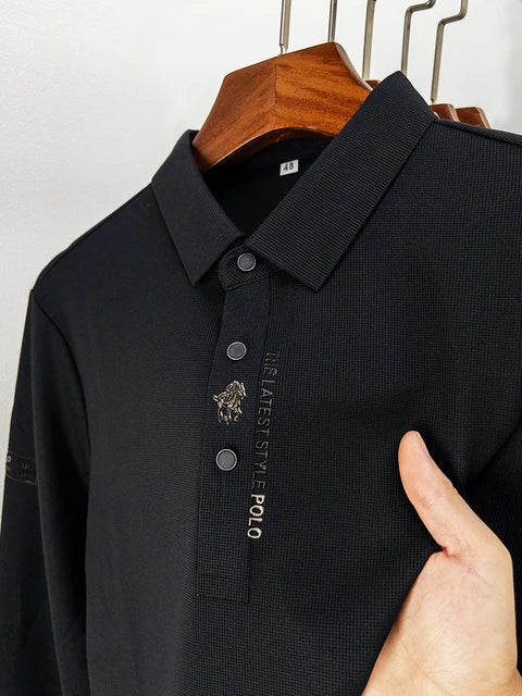 Witte Polo Heren Lichtgewicht Katoen Rimpelvrij Poloshirt voor Casual en Formele Gelegenheden Zwart
