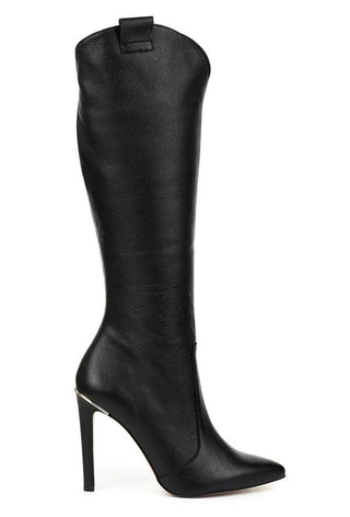 Elegante Leren Laarzen – Stijl en Comfort in Één Zwart Leer