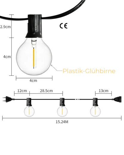 Waterdichte LED-lampjesketting Voor Tuin & Veranda Warmwit Dimbaar 150m