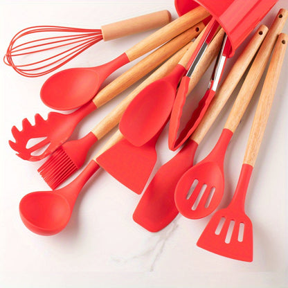 12-Delig Keuken Silikon Keukenhulpmiddelen Set Rood