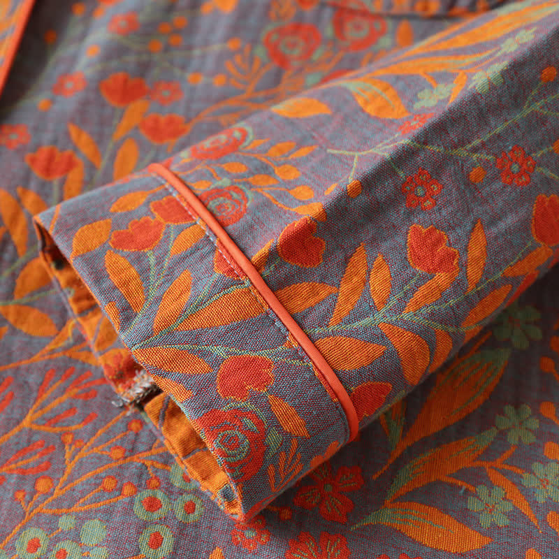 Vintage Leaf Katoenen Loungewear Set