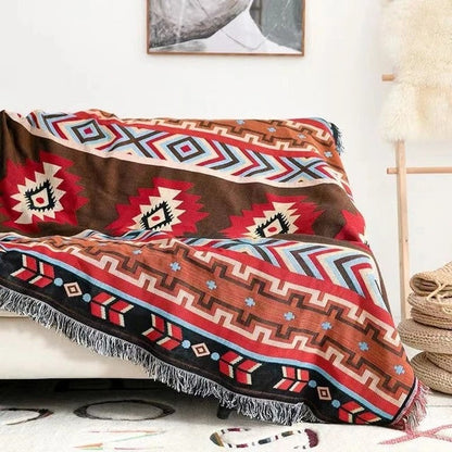 Bohemian Deken Collectie Met Multikleurige Franjes 12