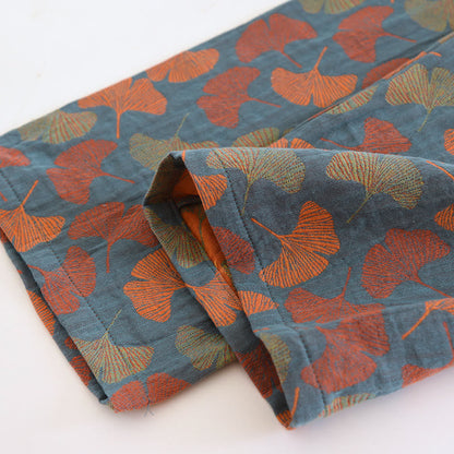 Ginkgo Leaf Knop Katoenen Loungewear Set