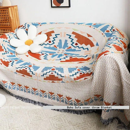 Bohemian Deken Collectie Met Multikleurige Franjes 7