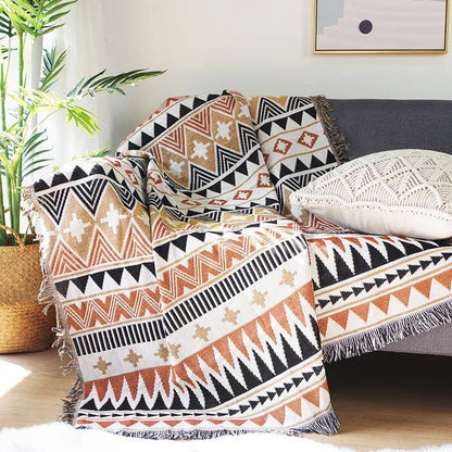 Bohemian Deken Collectie Met Multikleurige Franjes 8