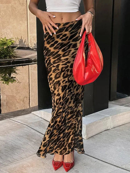 Dames Maxi Rok Polyester Luipaardprint