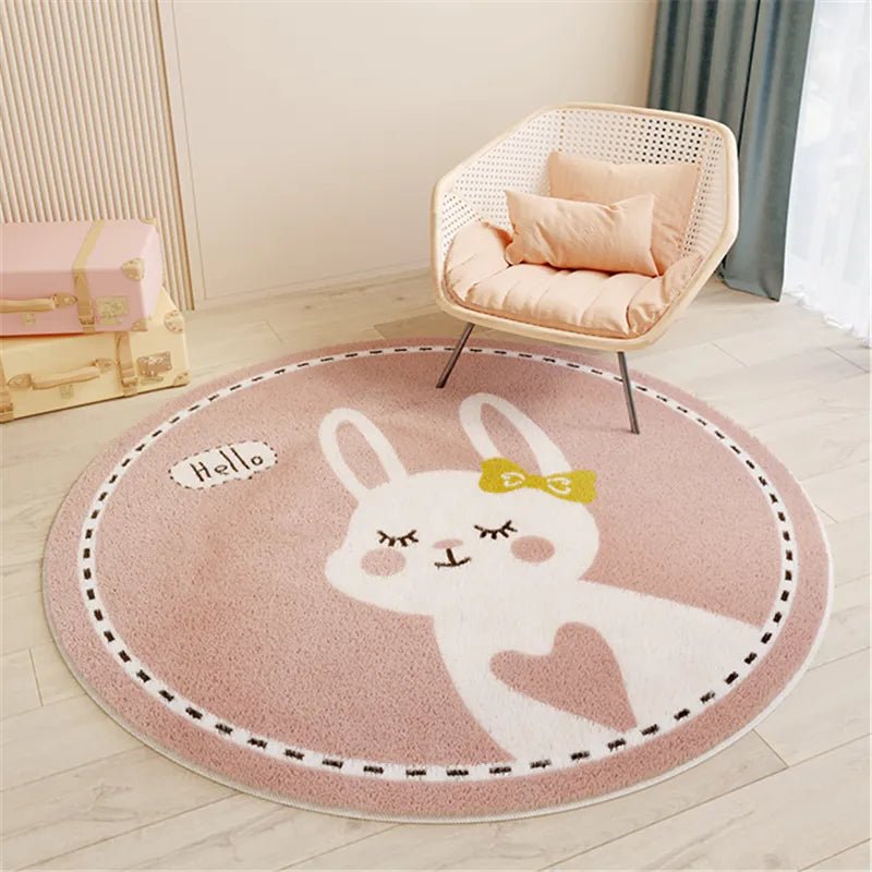 Rond Vloerkleed voor Kinderen – Zacht en Duurzaam Speelmat voor Slaapkamer, Machinewasbaar, 60-120 cm Vloerkleden SEREIN Hallo Doorsnede 60 cm (23,6 inch)