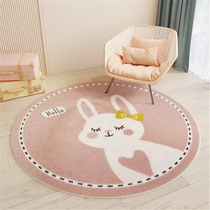 Rond Vloerkleed voor Kinderen – Zacht en Duurzaam Speelmat voor Slaapkamer, Machinewasbaar, 60-120 cm Vloerkleden SEREIN Hallo Doorsnede 60 cm (23,6 inch)