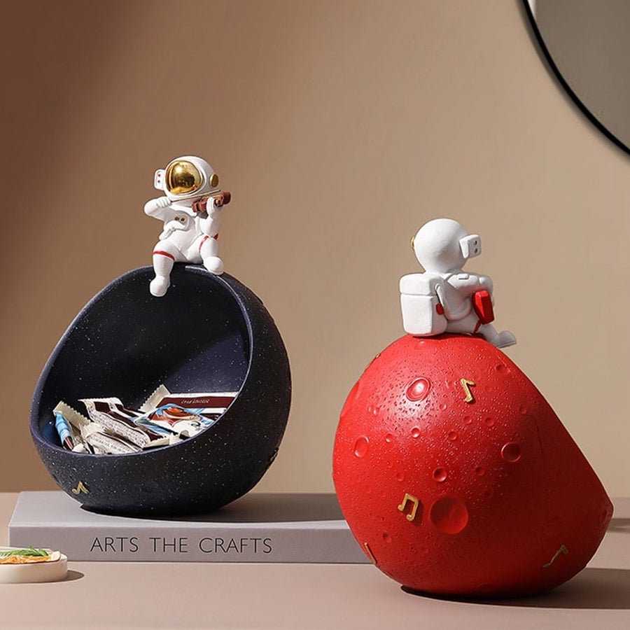 Astronaut Muziek Vliegtuig Opbergdoos van Hars – Uniek Decoratief Kunstobject voor Interieur en Cadeau