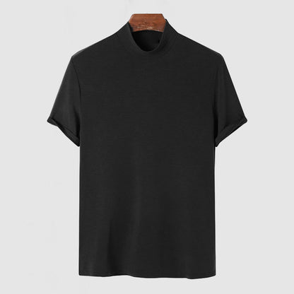 Corvani | Luxueus stretch katoenen T-shirt met col voor heren