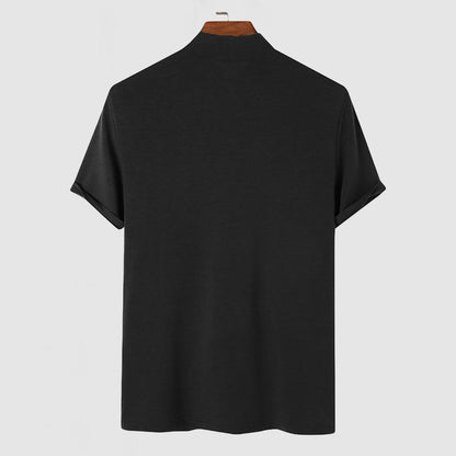 Corvani | Luxueus stretch katoenen T-shirt met col voor heren