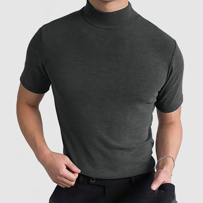 Corvani | Luxueus stretch katoenen T-shirt met col voor heren
