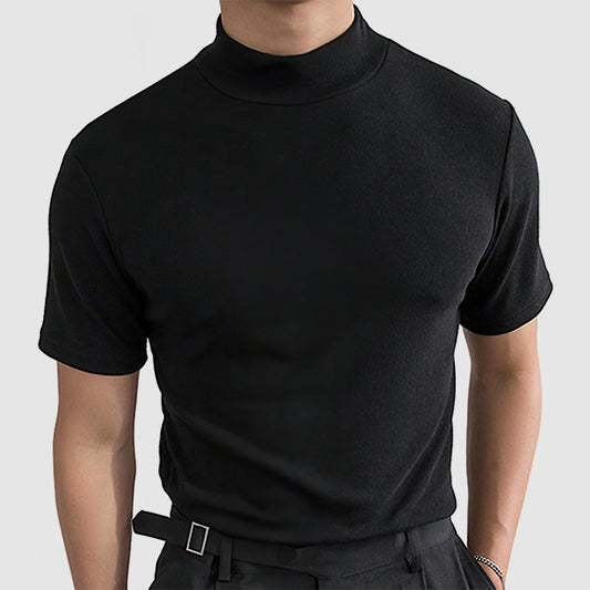 Corvani | Luxueus stretch katoenen T-shirt met col voor heren