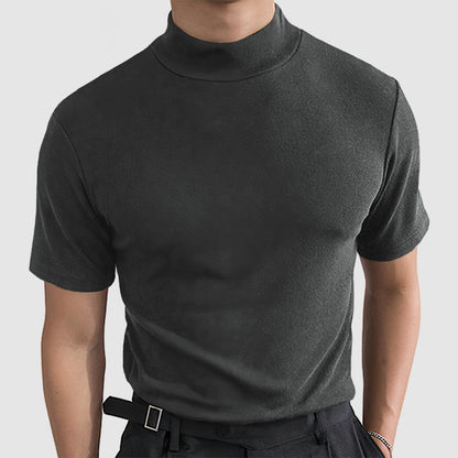 Corvani | Luxueus stretch katoenen T-shirt met col voor heren