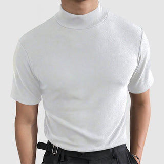 Corvani | Luxueus stretch katoenen T-shirt met col voor heren Wit