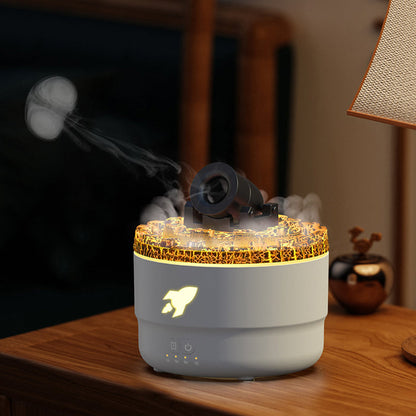 Cannon Luchtbevochtiger Aroma Diffuser Waternevel Nachtlamp Lava Perfecte Cadeau Wit
