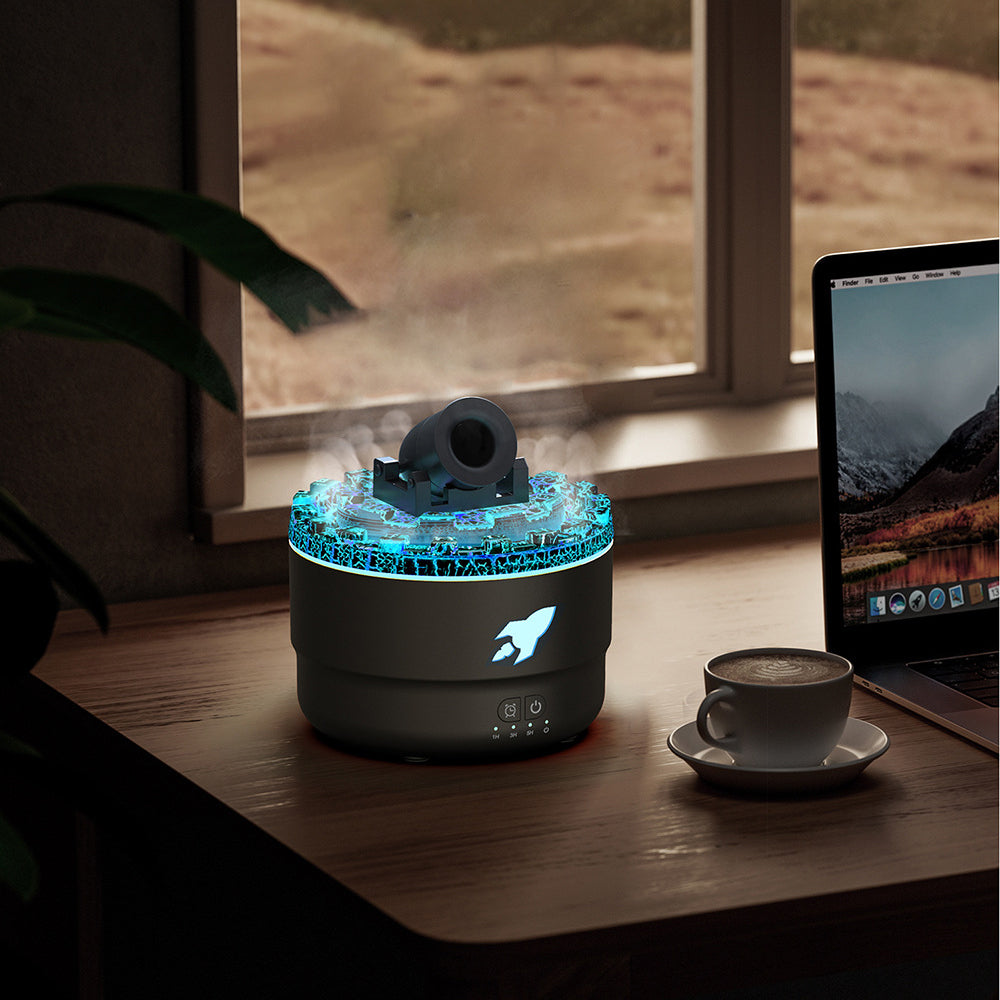 Cannon Luchtbevochtiger Aroma Diffuser Waternevel Nachtlamp Lava Perfecte Cadeau