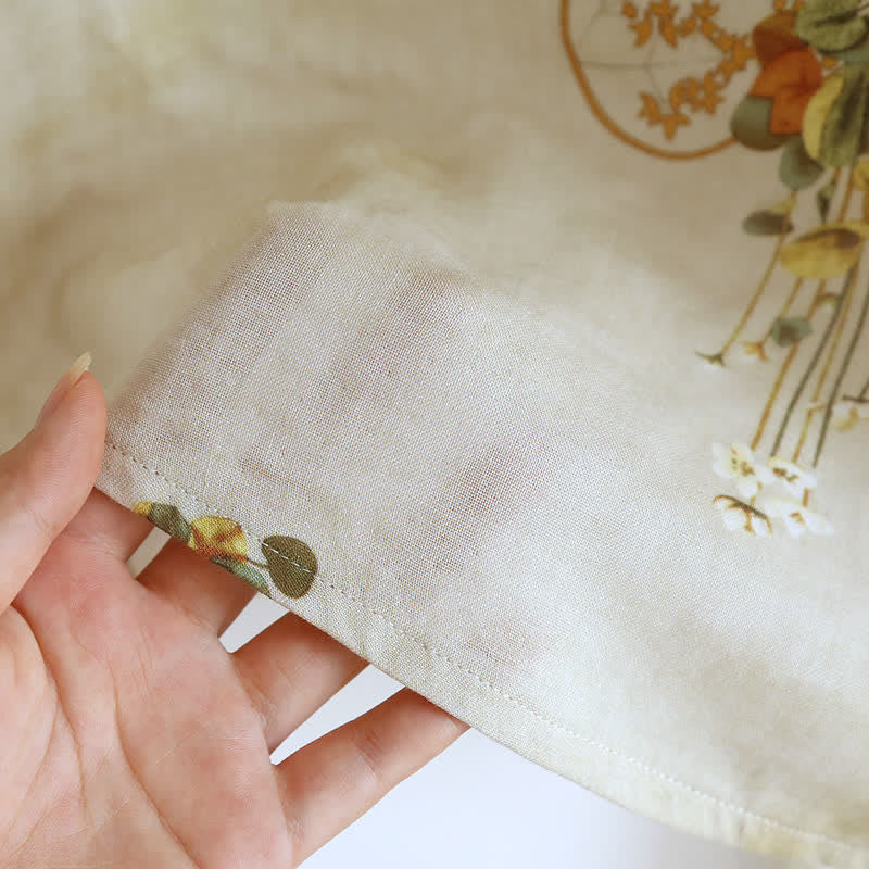 Retro Bloemen Bamboe Vezel Pyjama Set