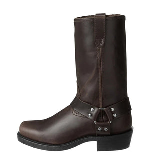 Heren Gesp Riem Cowboy Laarzen Leer Comfort Robuust Donkerbruin