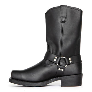 Heren Gesp Riem Cowboy Laarzen Leer Comfort Robuust Zwart