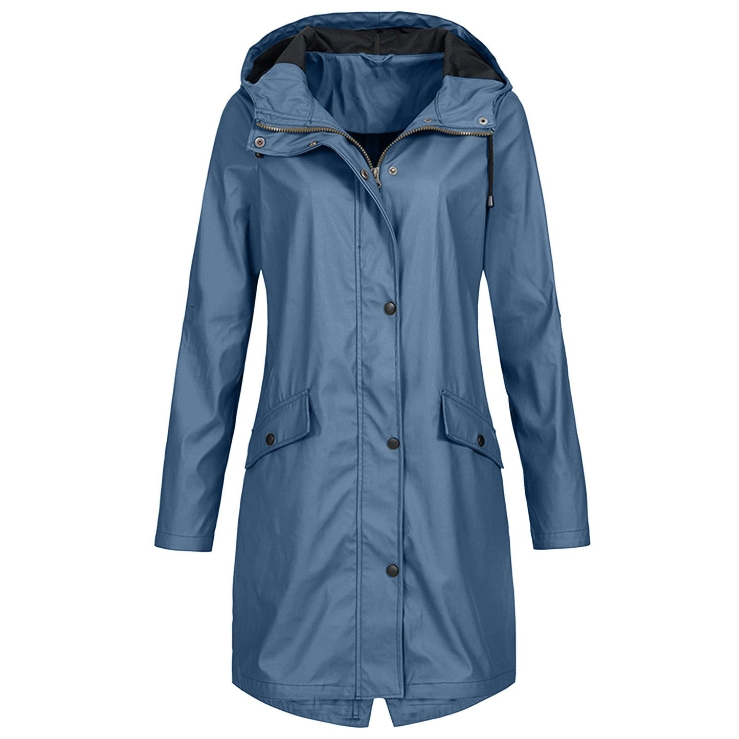 Dames Stijlvolle Regenjas - Winddicht en Beschermend voor Werk Blauw