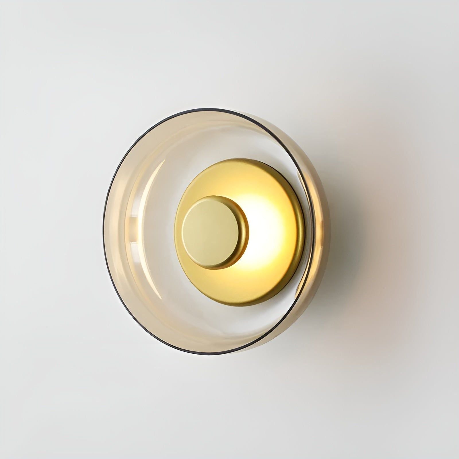 Elegant Gouden Wandlamp met Gerookt Glas - Scandinavische LED Muurlamp voor Gangen en Woonkamers