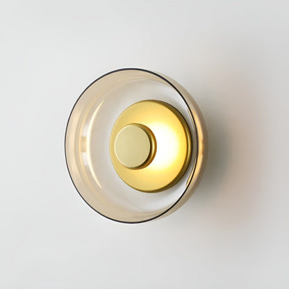 Elegant Gouden Wandlamp met Gerookt Glas - Scandinavische LED Muurlamp voor Gangen en Woonkamers