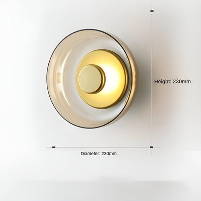 Elegant Gouden Wandlamp met Gerookt Glas - Scandinavische LED Muurlamp voor Gangen en Woonkamers Goud