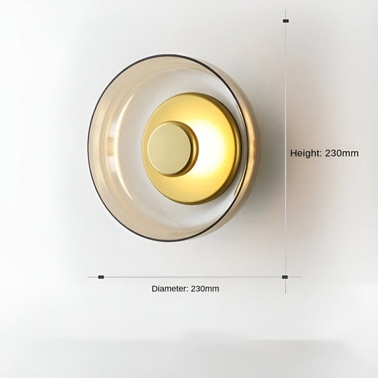 Elegant Gouden Wandlamp met Gerookt Glas - Scandinavische LED Muurlamp voor Gangen en Woonkamers Goud