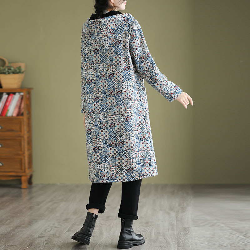 Dames Trenchcoat Losse Pasvorm A-Lijn Geometrisch Patroon