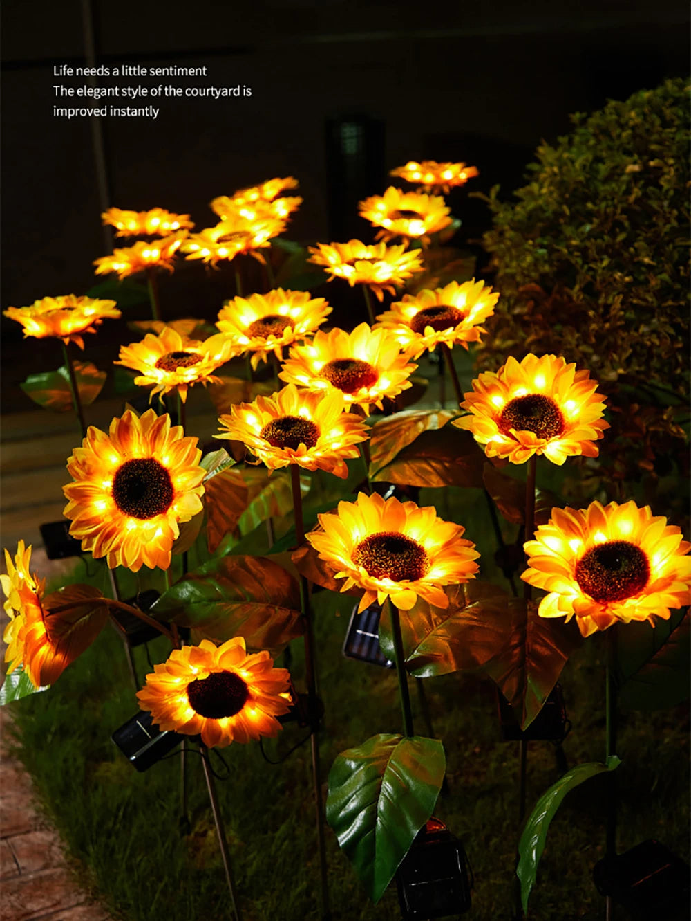 Waterdichte Solar Zonnebloem Buitenlamp met Warm Licht