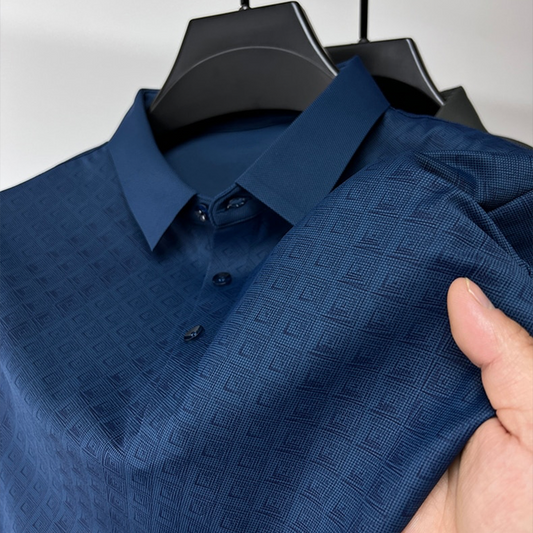 Heren Poloshirt Katoen Tijdloze Elegantie Koninklijk Blauw