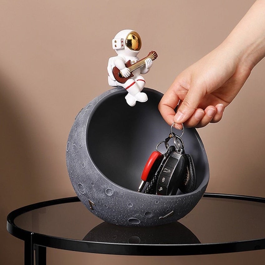 Astronaut Muziek Vliegtuig Opbergdoos van Hars – Uniek Decoratief Kunstobject voor Interieur en Cadeau